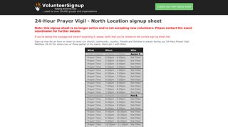 
                            7. 24-Hour Prayer Vigil - Volunteer Signup - Prayer Vigil Sign Up