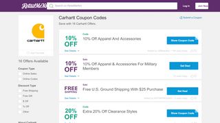 
                            3. 25% Off Carhartt Coupon: 2020 Promo Codes - RetailMeNot - Carhartt Email Sign Up