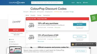 
                            7. 25% Off ColourPop Coupons & Discount Codes - January 2020 - Colourpop Sign Up Discount