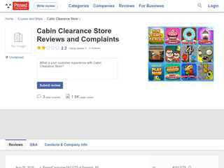 3 Cabin Clearance Store Reviews and ... - Pissed Consumer