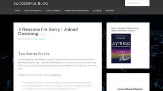 
                            5. 3 Reasons I'm Sorry I Joined Doostang . . . - Successful Blog - - Doostang Portal