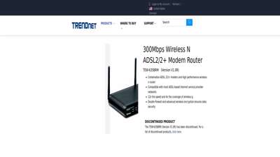 
                            5. 300Mbps Wireless N ADSL2/2+ Modem Router - TRENDnet TEW …