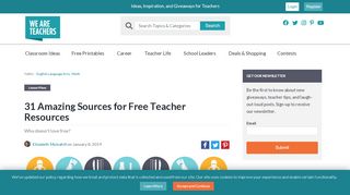 
                            8. 31 Amazing Sources for Free Teacher Resources ... - Teacher Sites School World Portal