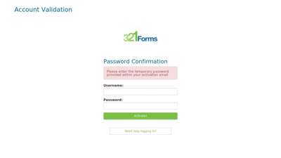 
                            3. 321Forms - Account Validation
