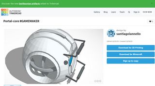 
                            5. 3D design Portal-core #GAMEMAKER | Tinkercad - Portal Core Maker