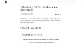 
                            8. 4 Best Long Tail Pro Free/Freemium Alternatives - Keywords ... - Www Longtailpro Com Portal