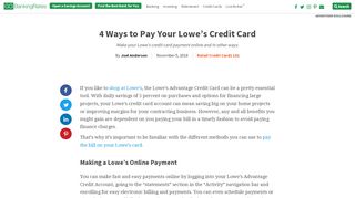 
4 Ways to Pay Your Lowe's Credit Card | GOBankingRates
