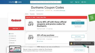 
                            5. 40% Off Dunhams Coupons & Coupon Codes - January 2020 - Dunham's Rewards Portal