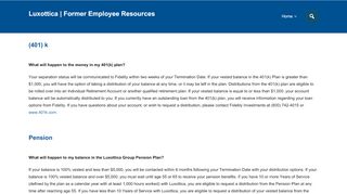 (401) k & Pension – Luxottica  Former Employee Resources