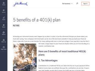 
                            5. 5 Benefits of a 401(k) Plan | John Hancock