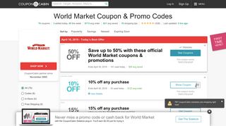 
                            8. 50% Off World Market Coupons & Promo Codes - January 2020 - World Market Explorer Com Portal
