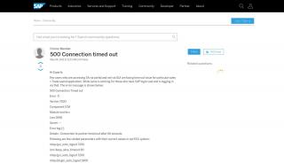 
                            3. 500 Connection timed out - SAP Archive - 500 Connection Timed Out Error In Sap Portal