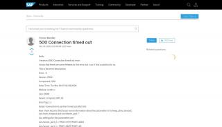 
                            2. 500 Connection timed out - SAP Q&A - 500 Connection Timed Out Error In Sap Portal