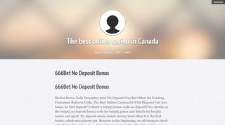 
                            3. 666Bet No Deposit Bonus « The best online casino in Canada - 666bet Sign Up Offer