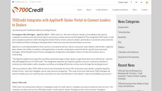 
                            3. 700Credit Integrates with AppOne® Dealer Portal to Connect Lenders ... - Appone Dealer Portal