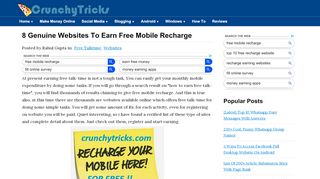 
                            8. 8 Genuine Websites To Earn Free Mobile Recharge - Ziptt Login