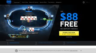 
888 Poker: Online Poker | £20 No Deposit Bonus  

