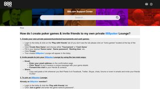 888poker Lounges | 888.com Support Center - 888 Poker Lobby Portal
