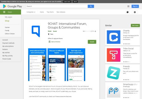 
9CHAT: International Forum, Groups & Communities - Apps ...  
