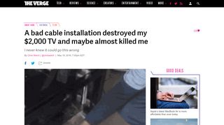 
                            7. A bad cable installation destroyed my $2,000 TV and maybe ... - Cablevision House Health Check Portal