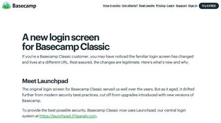 
                            4. A new login screen for Basecamp Classic