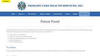 
                            7. A Patient Portal | Primary Care Health Services, Inc. - Hamilton Primary Care Patient Portal