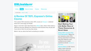 
                            8. A Review Of TEFL Express's Online Course - ESLinsider - Tefl Express Portal