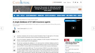 
                            8. A single database of 21 lakh insurance agents - Cafemutual.com - Iib Portal Gov In