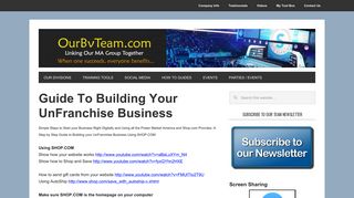 
A Step by Step Guide to Building your UnFranchise Business ...  
