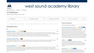 
A-Z Databases - Library - West Sound Academy  
