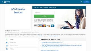 AAA Financial Services | Pay Your Bill Online | doxo.com - Aaa Financial Services Credit Card Portal