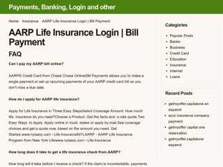 AARP Life Insurance Login  Bill Payment - planetforge