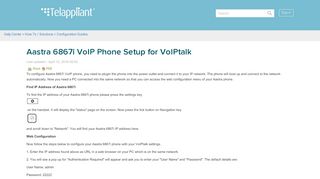 
                            8. Aastra 6867i VoIP Phone Setup for VoIPtalk – Help Center - Voiptalk Portal