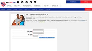 
AAU Membership Lookup - AAU Sports  
