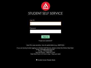 AAU Student Self Service Sign-in - Academy of Art University