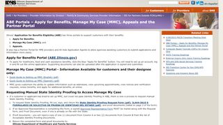 
                            8. ABE Portals – Apply for Benefits, Manage My Case ... - IDHS - My Hfs Portal