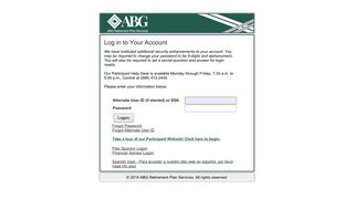 
                            1. ABG Retirement Plan Services - Participant Login - Alliance Benefit Group Portal