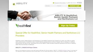 ABILITY & Healthfirst, Senior Health Partners and Northshore LIJ - Senior Health Partners Provider Portal