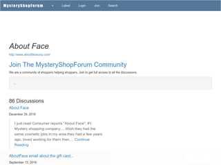About Face - Mystery Shopping Forum