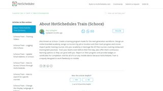
                            6. About HotSchedules Train (Schoox) – Customer Care - Schoox Portal With Hotschedules