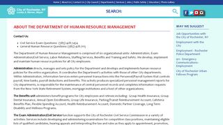 
                            1. About the Department of Human Resource ... - City of Rochester - City Of Rochester Employee Portal