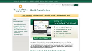 
                            1. About the Patient Portal - Health Care Centers - Martin's Point Health ... - Martins Point Portal