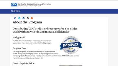 About the Program  Nutrition  CDC