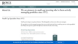 
                            5. About The Royce Funds - Small-Cap Mutual Fund Specialists - Royce Funds Portal