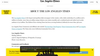 
                            5. About Us - Los Angeles Times - Myaccount Latimes Com Portal
