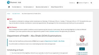 
                            7. Abu Dhabi Department of Health (DOH) :: Pearson VUE - Dataflow Portal Haad