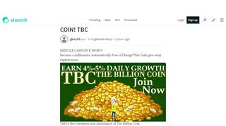 
                            3. Abundance Currency! THE BILLION COIN! TBC — Steemit - The Billion Coin Wallet Portal
