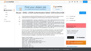 
                            3. Abuse - SASL LOGIN authentication failed: UGFzc3dvcmQ6 - Stack ... - Sasl Portal Authentication Failed Ugfzc3dvcmq6