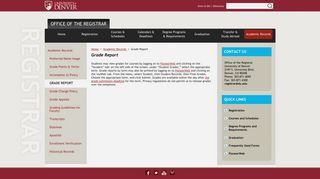 
                            7. Academic Records | Grade Report | University of Denver - Du Student Portal