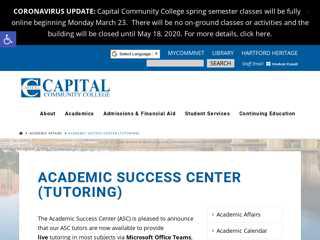 
                            7. Academic Success Center (Tutoring) – Capital Community College